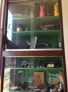 It's the weird looking thing in the top left corner of the cabinet.